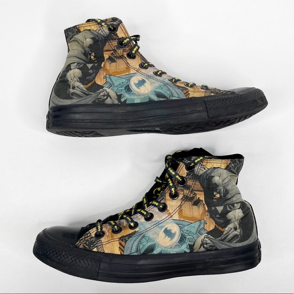 CONVERSE X DC COMICS Batman Bat Signal High Top Chuck Taylor Sneakers - Picture 3 of 15